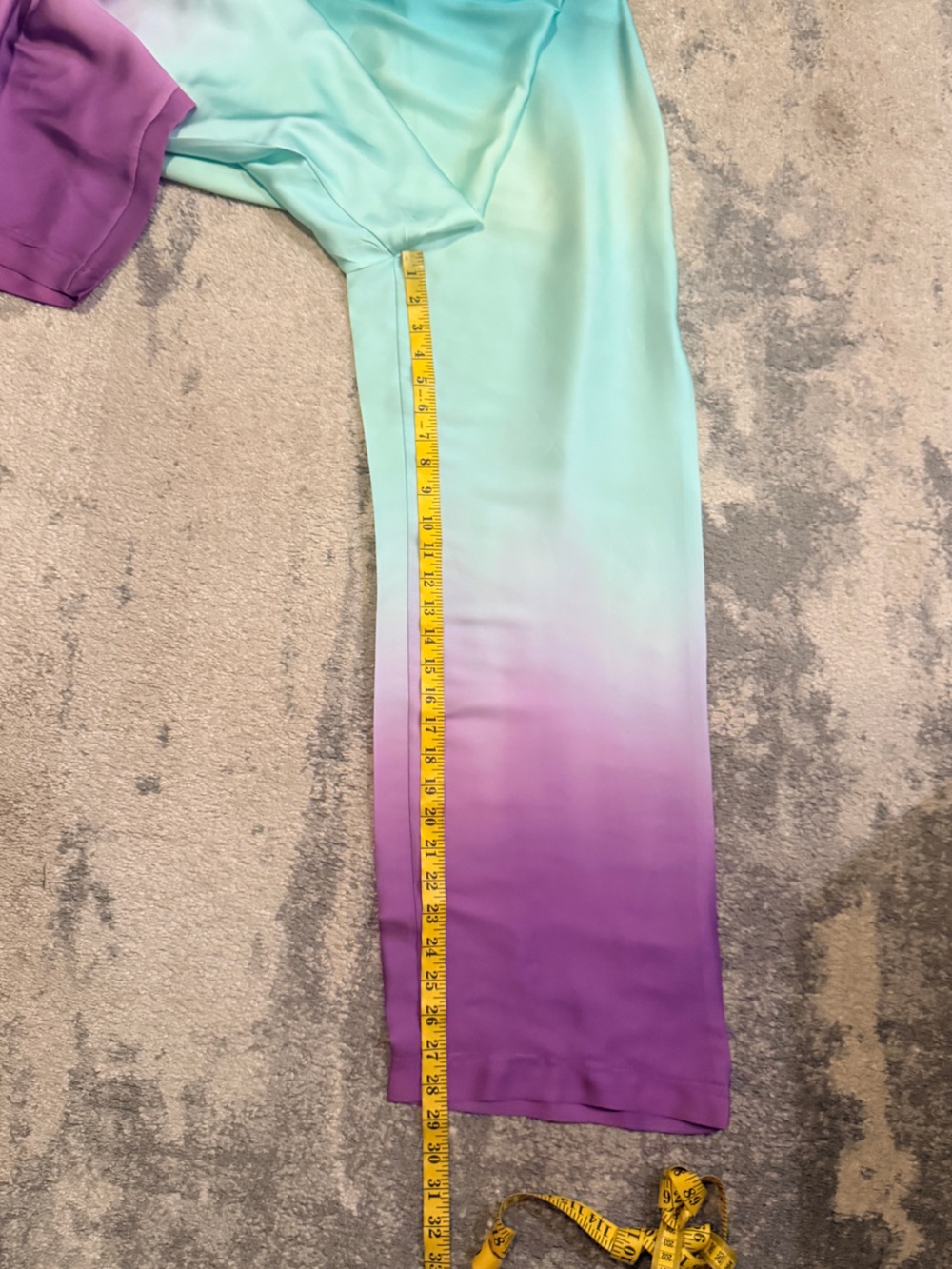 Zara Teal Satin Wide Leg Pants - Picture 8 of 9